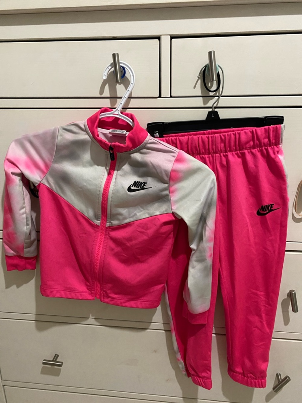 Nike Hot Pink and White Kids Athletic Track Set